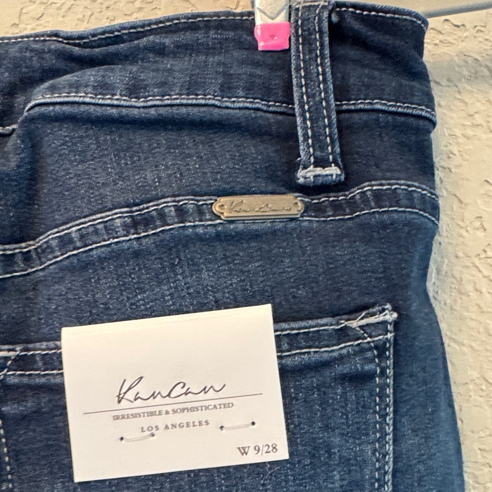 Dark Wash Women's Flare Jeans - Blue - Picture 5 of 6
